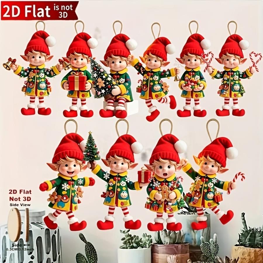 Christmas Tree Artificial - 1/5/10/20/50/100 قطعة مسطحة ثنائية الأبعاد، 10