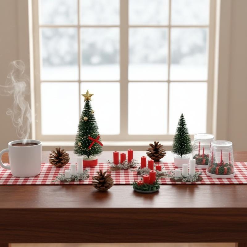 Holiday Candle Set - ! 1:12 مجموعة إكسسوارات مشهد عيد