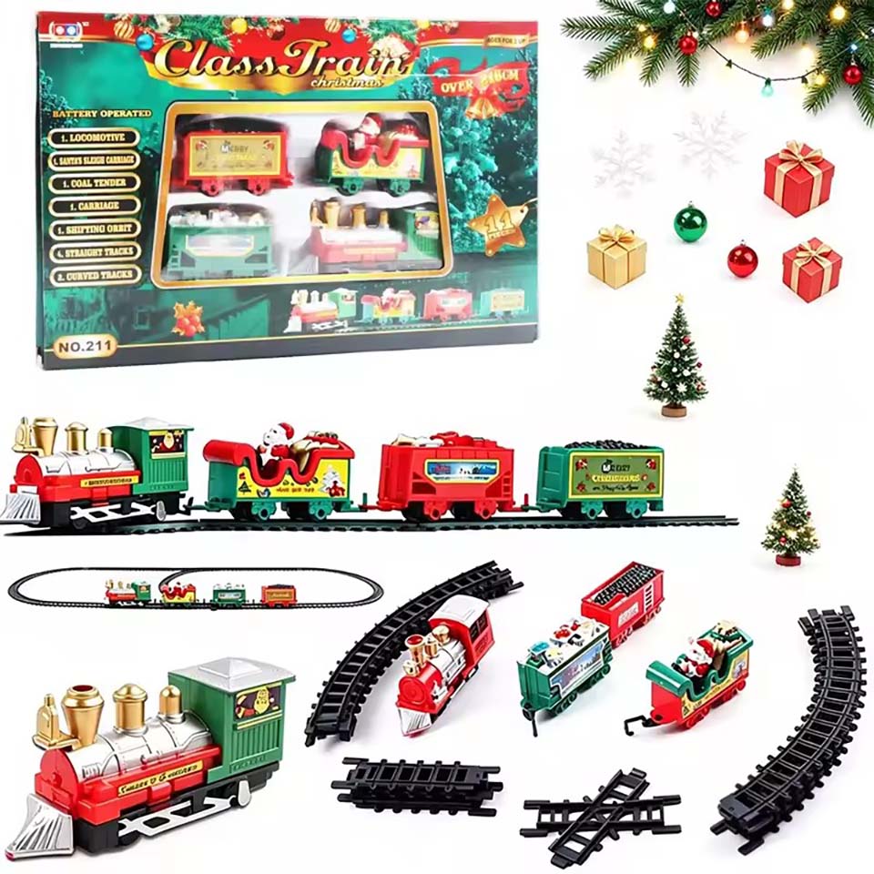 Christmas Tree Artificial - مجموعة قطار كهربائي واقعية لعيد الميلاد،