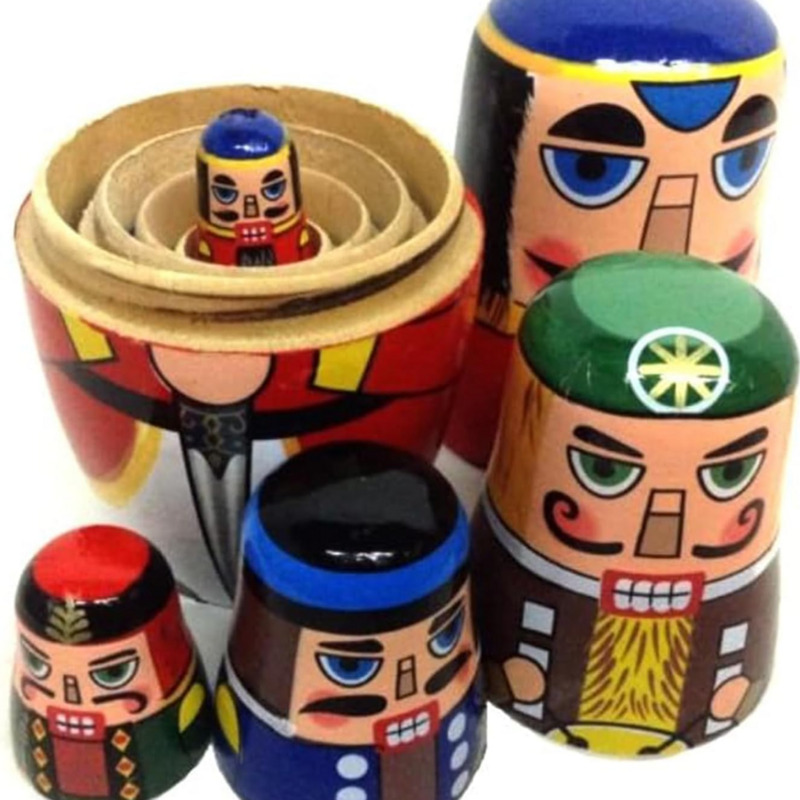 5 قطع من دمى التعشيش كسارة الب - مراجعة Nutcracker Figurine وسعره
