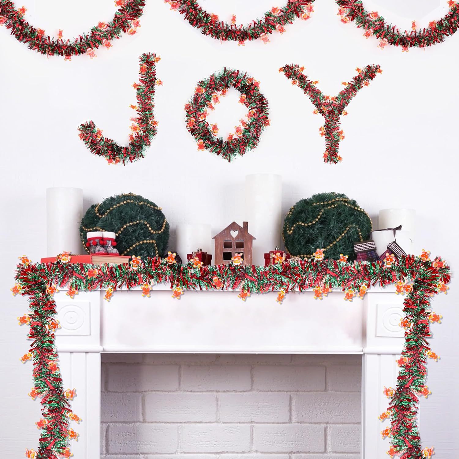 1--10 قطع من أشرطة الزينة المز - مراجعة Tinsel Garland Decoration وسعره